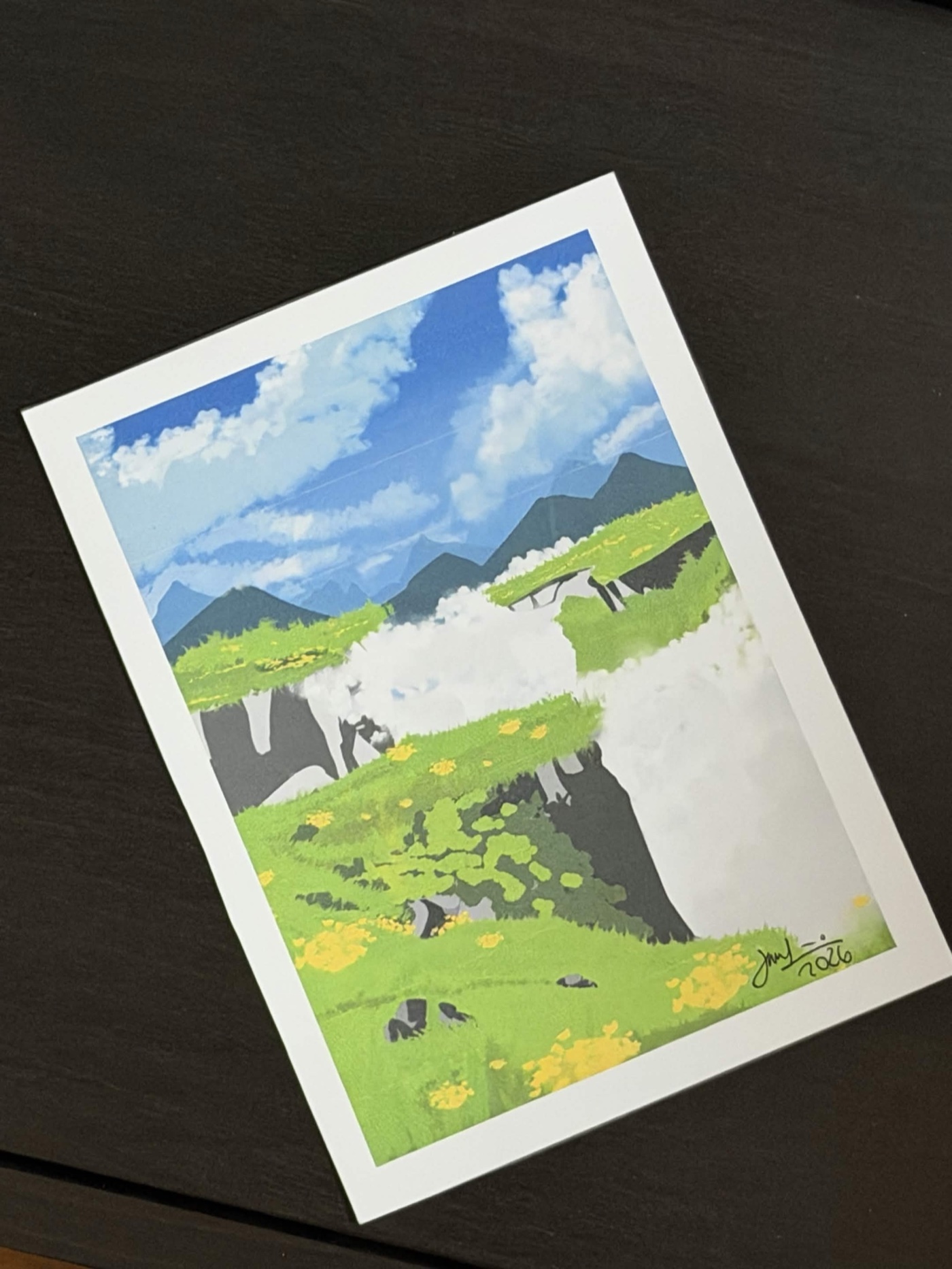 The First Print — Procreate → real paper